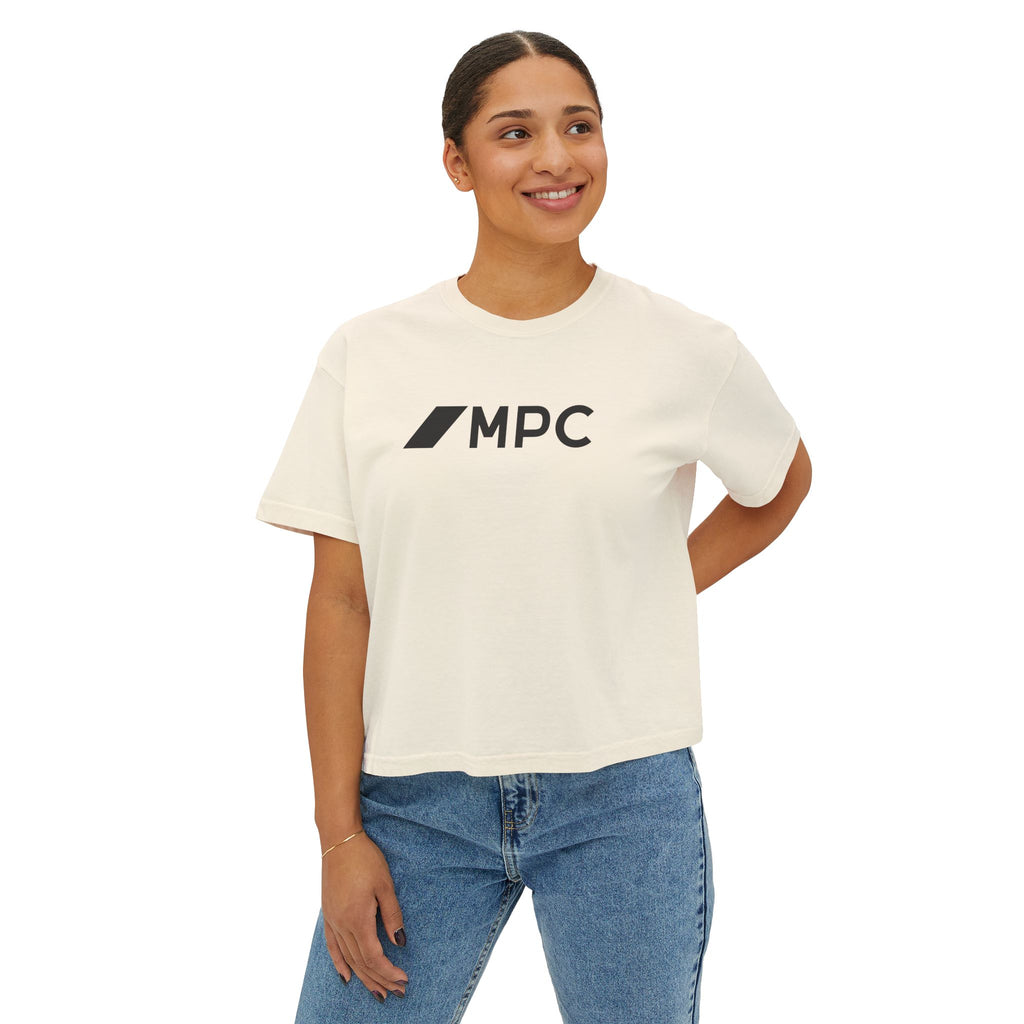 MPC Logo Women's Boxy Tee — Minimalist Graphic Crop T-Shirt