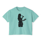 Make Up Artist Silhouette Boxy Tee — Female Vocalist Music Teacher T‑Shirt