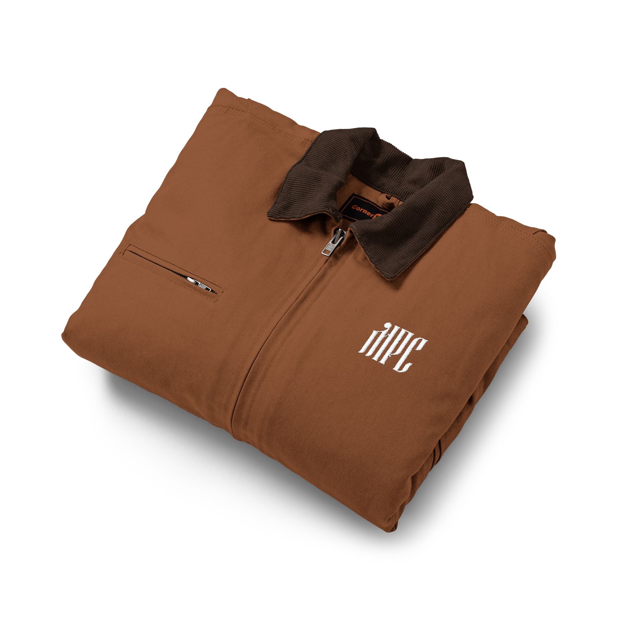 Duck Cloth Work Jacket — Black Durable Workwear Jacket with Small Chest Logo