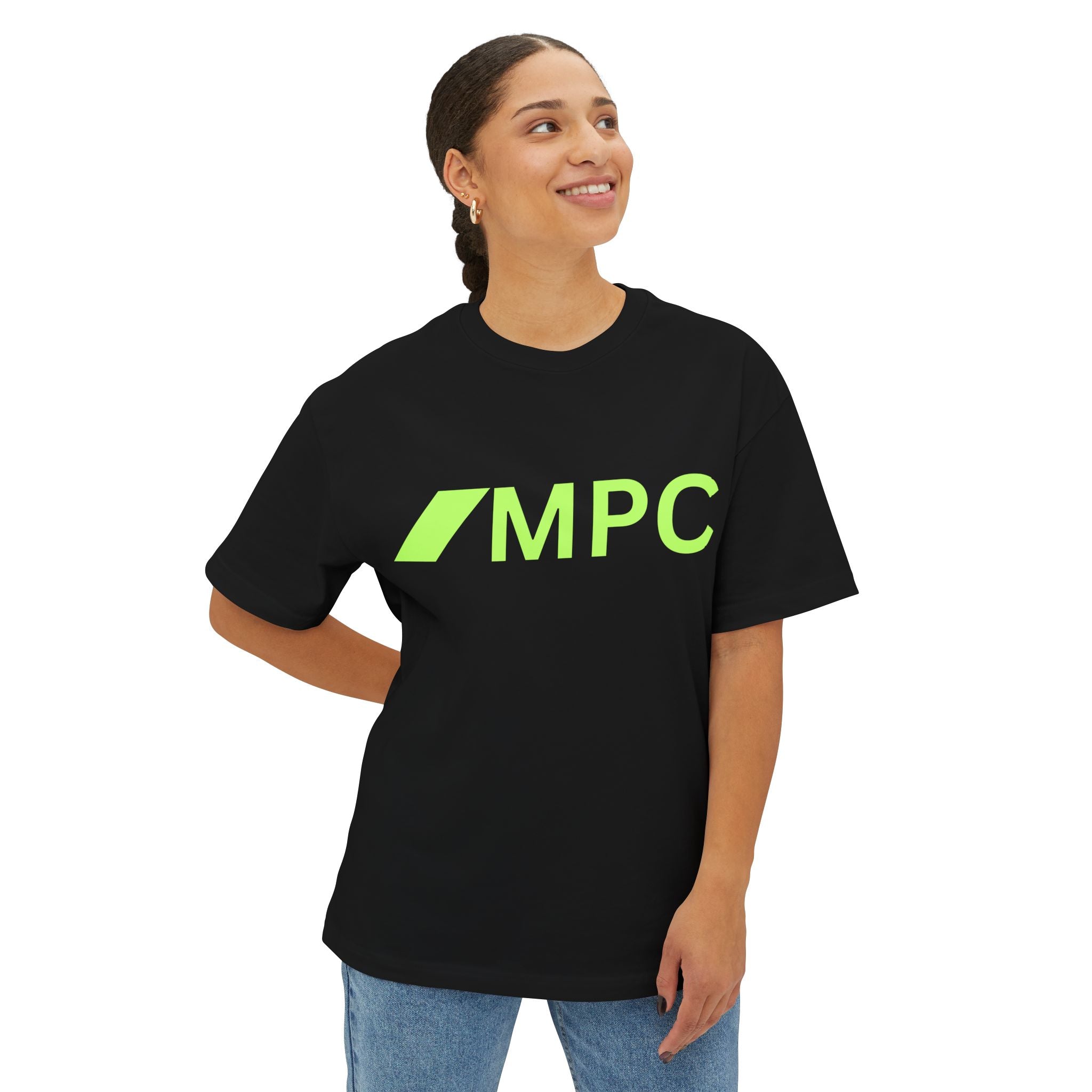 MPC Logo Boxy Tee — Neon Green Minimalist Oversized Shirt