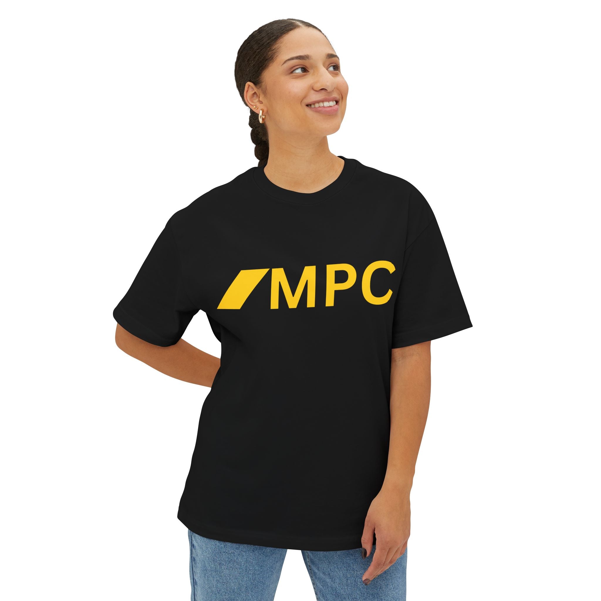 MPC Logo Boxy Tee — Minimalist White Graphic T-Shirt