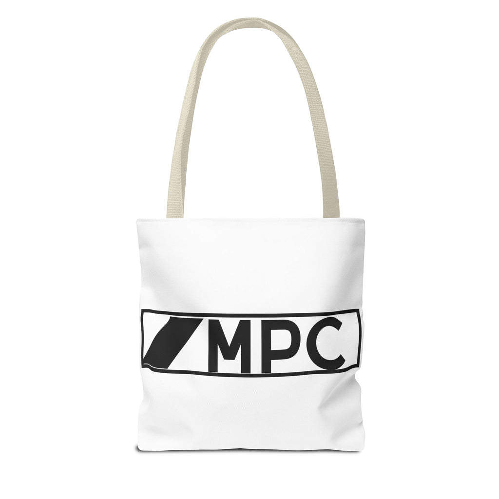 MPC Logo Tote Bag — Minimalist Black & White Music Producer Carryall