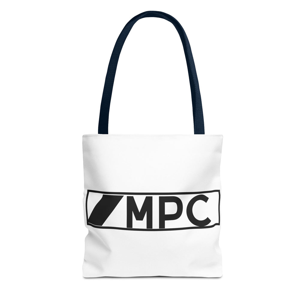 MPC Logo Tote Bag — Minimalist Black & White Music Producer Carryall