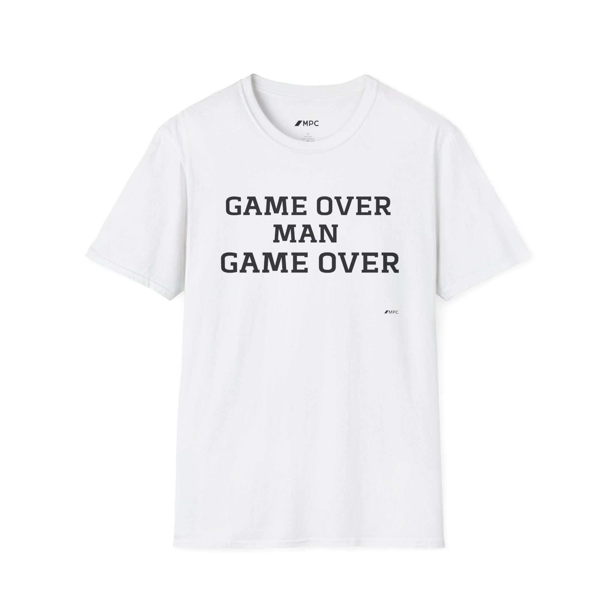 Game Over Man Game Over T-Shirt — Funny Retro Phrase Tee for Gamers & Humor Lovers
