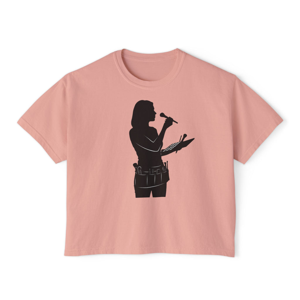 Make Up Artist Silhouette Boxy Tee — Female Vocalist Music Teacher T‑Shirt