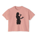 Make Up Artist Silhouette Boxy Tee — Female Vocalist Music Teacher T‑Shirt