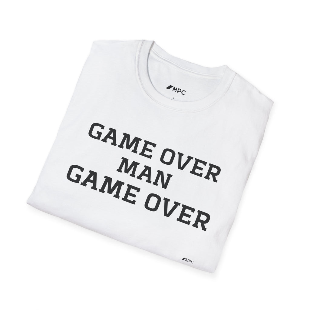 Game Over Man Game Over T-Shirt — Funny Retro Phrase Tee for Gamers & Humor Lovers