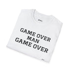 Game Over Man Game Over T-Shirt — Funny Retro Phrase Tee for Gamers & Humor Lovers