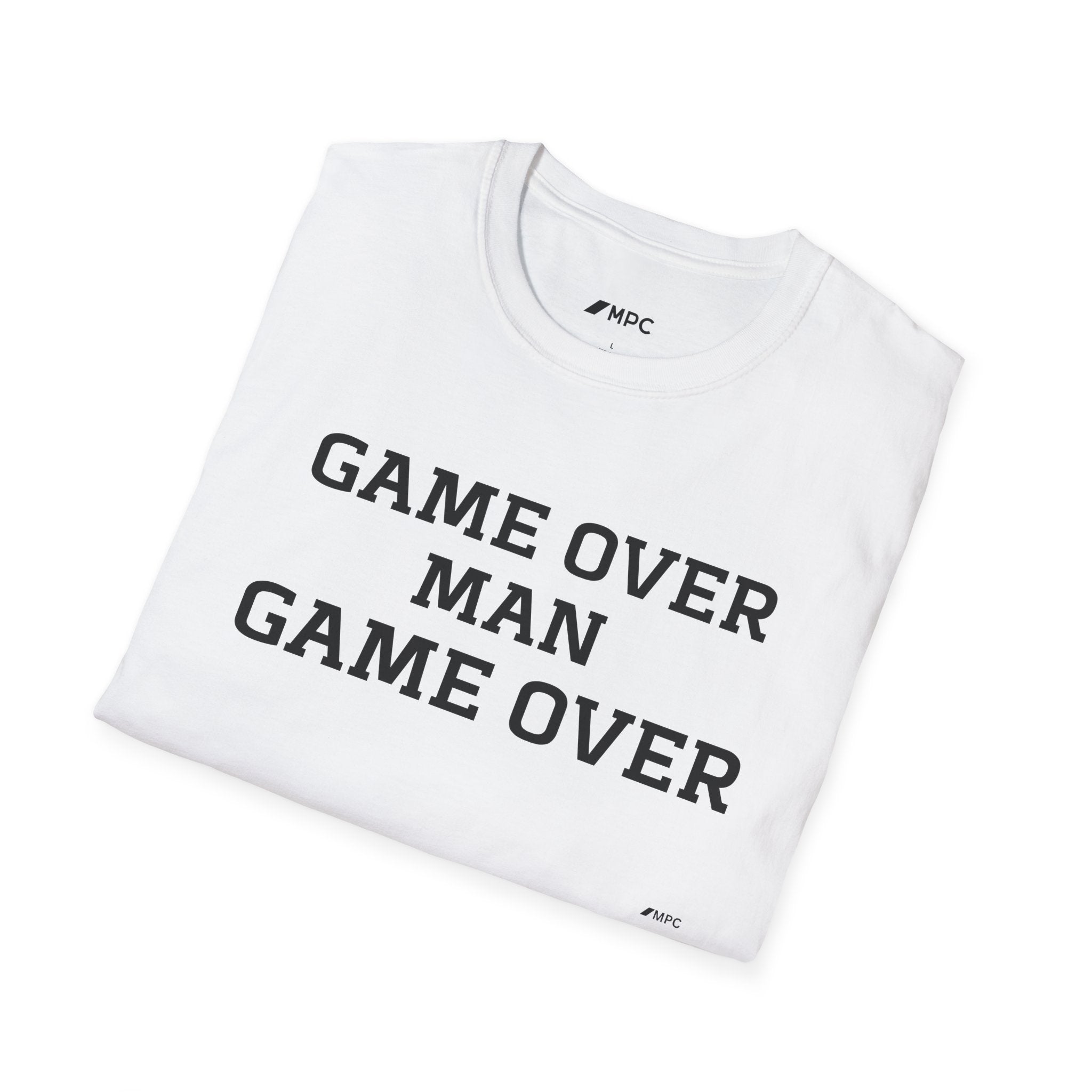 Game Over Man Game Over T-Shirt — Funny Retro Phrase Tee for Gamers & Humor Lovers
