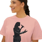 Make Up Artist Silhouette Boxy Tee — Female Vocalist Music Teacher T‑Shirt
