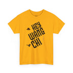 Hey Wang Chi Graphic Tee — Vintage Detective Hat & Flying Knife Design