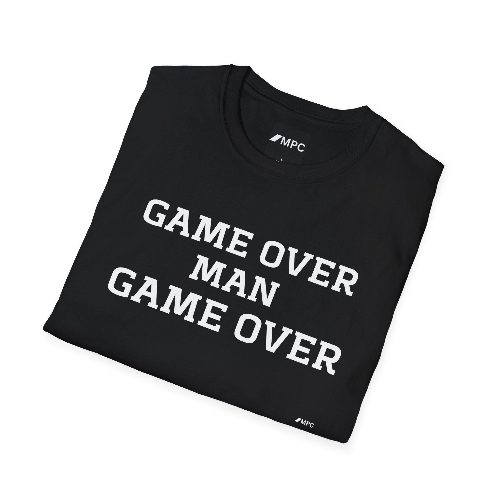Game Over Man Game Over T-Shirt — Funny Retro Phrase Tee for Gamers & Humor Lovers