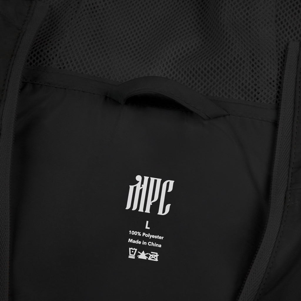 Windbreaker Jacket — White Camo with Gothic 'HPC' Back Logo