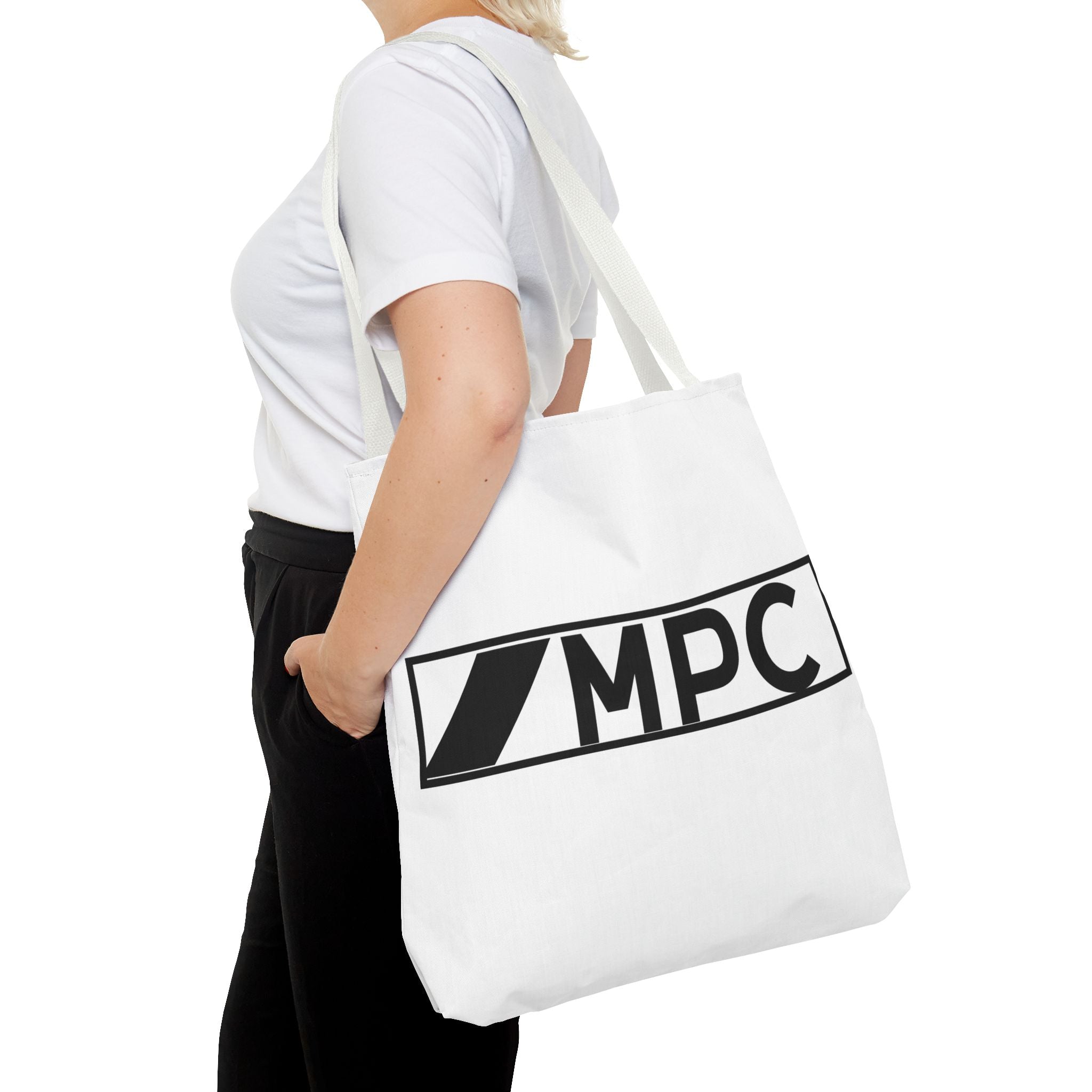 MPC Logo Tote Bag — Minimalist Black & White Music Producer Carryall