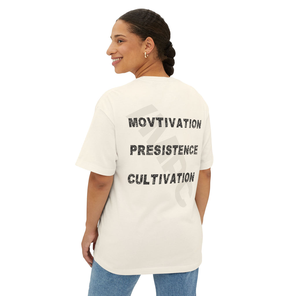 Motivation Persistence Cultivation Tee — Oversized Boxy Inspirational T‑Shirt