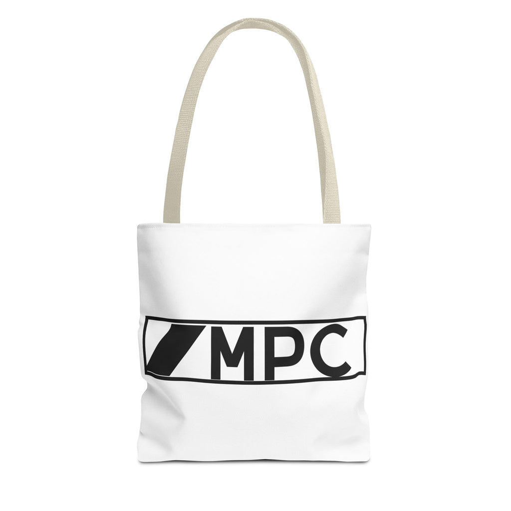 MPC Logo Tote Bag — Minimalist Black & White Music Producer Carryall