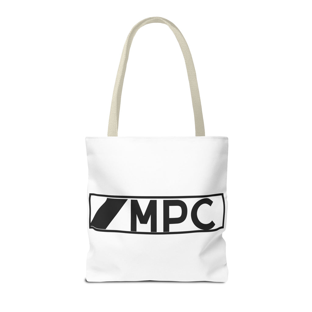 MPC Logo Tote Bag — Minimalist Black & White Music Producer Carryall