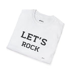 Let's Rock T-Shirt — Vintage Lettering Graphic Tee for Music Lovers
