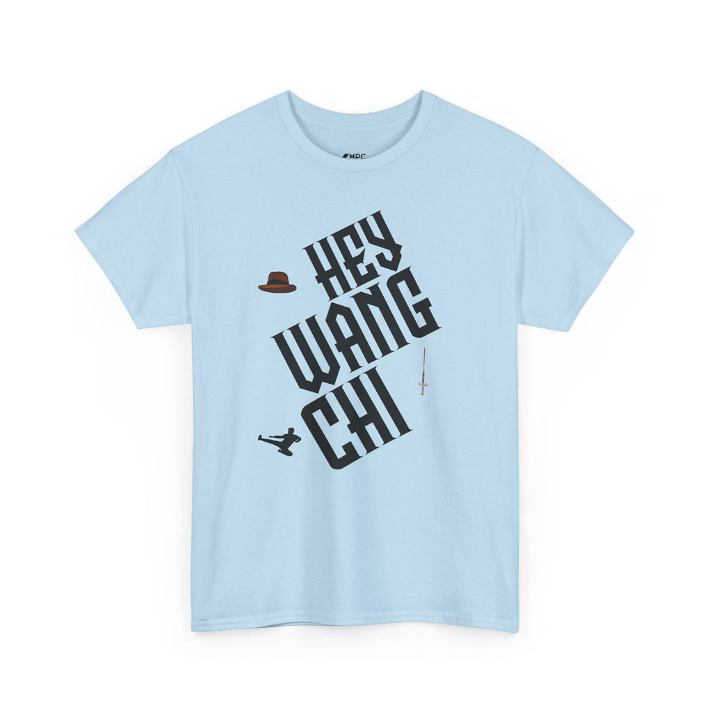 Hey Wang Chi Graphic Tee — Vintage Detective Hat & Flying Knife Design