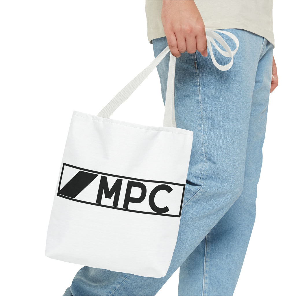 MPC Logo Tote Bag — Minimalist Black & White Music Producer Carryall
