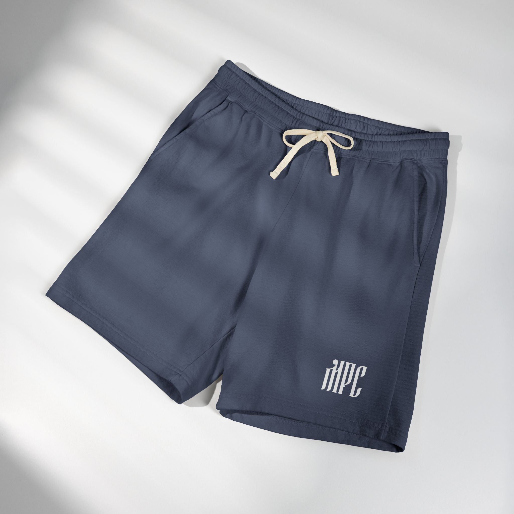 Lightweight Fleece Sweat Shorts — Minimal 'HPC' Logo Casual Lounge Shorts