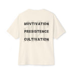 Motivation Persistence Cultivation Tee — Oversized Boxy Graphic T‑Shirt