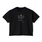 Women's Boxy Tee – Minimalist Text Graphic "Why don't you just speak to me already?" Casual Crop T-Shirt