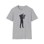 Cameraperson Silhouette T-Shirt — Vintage Videographer Tee for Film Lovers