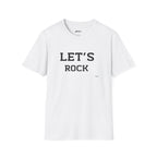 Let's Rock T-Shirt — Vintage Lettering Graphic Tee for Music Lovers