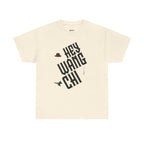 Hey Wang Chi Graphic Tee — Vintage Detective Hat & Flying Knife Design