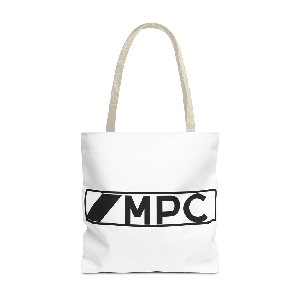 MPC Logo Tote Bag — Minimalist Black & White Music Producer Carryall