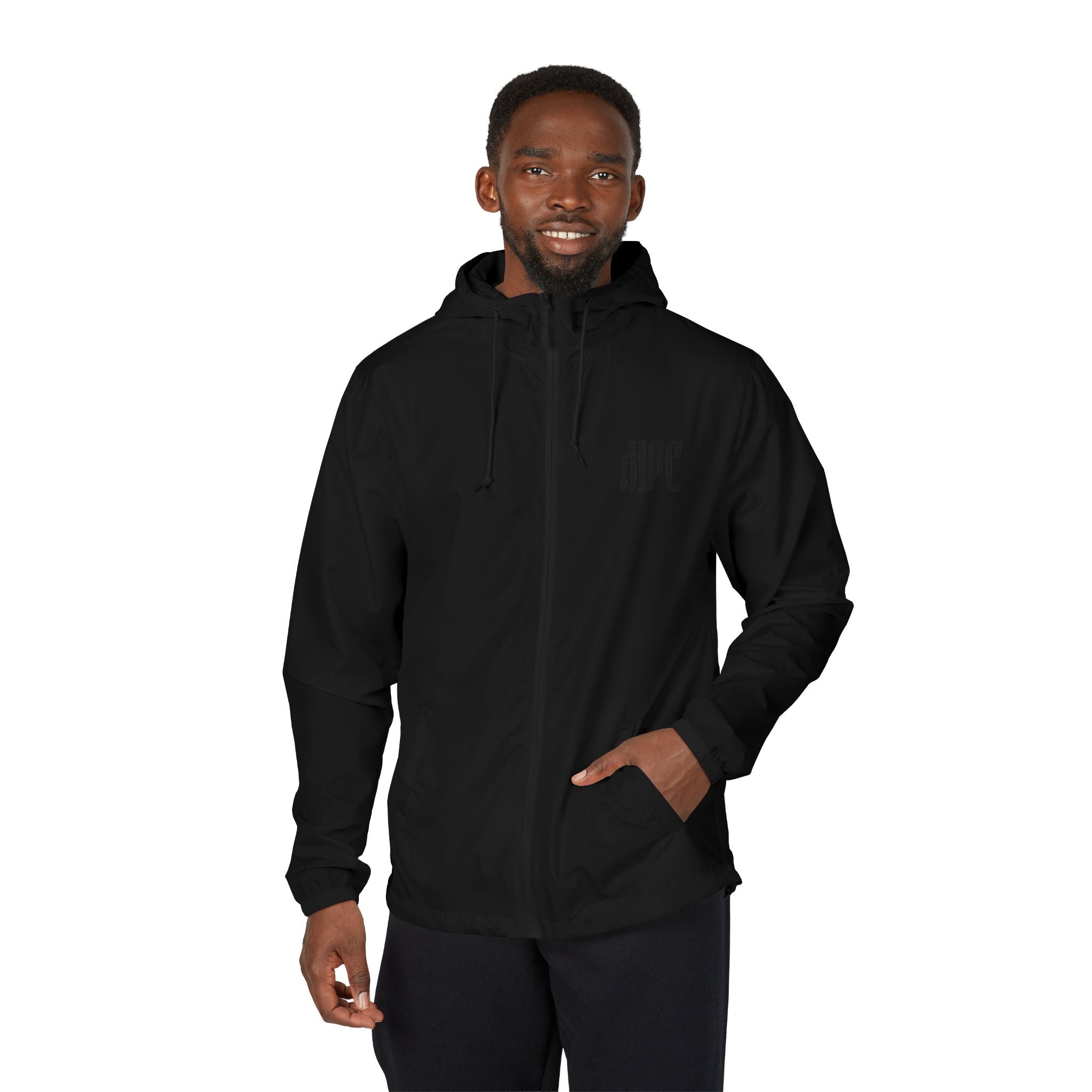 Windbreaker Jacket — White Camo Gothic "MPC" Logo