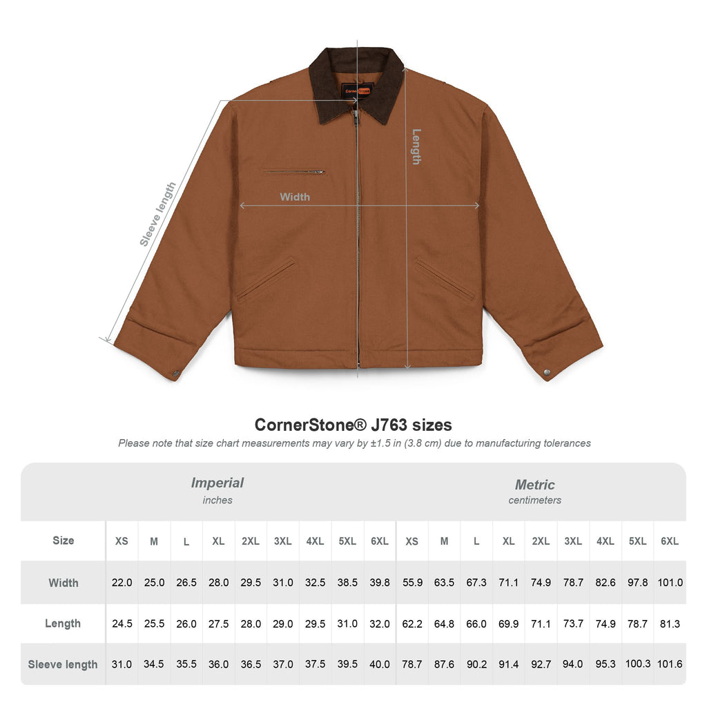 Duck Cloth Work Jacket — Black Durable Workwear Jacket with Small Chest Logo