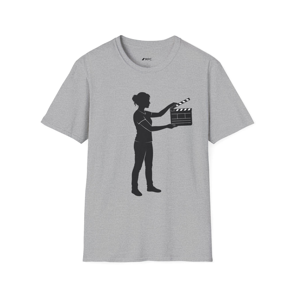 Filmmaker Silhouette T-Shirt — Movie Clapperboard Crew Tee