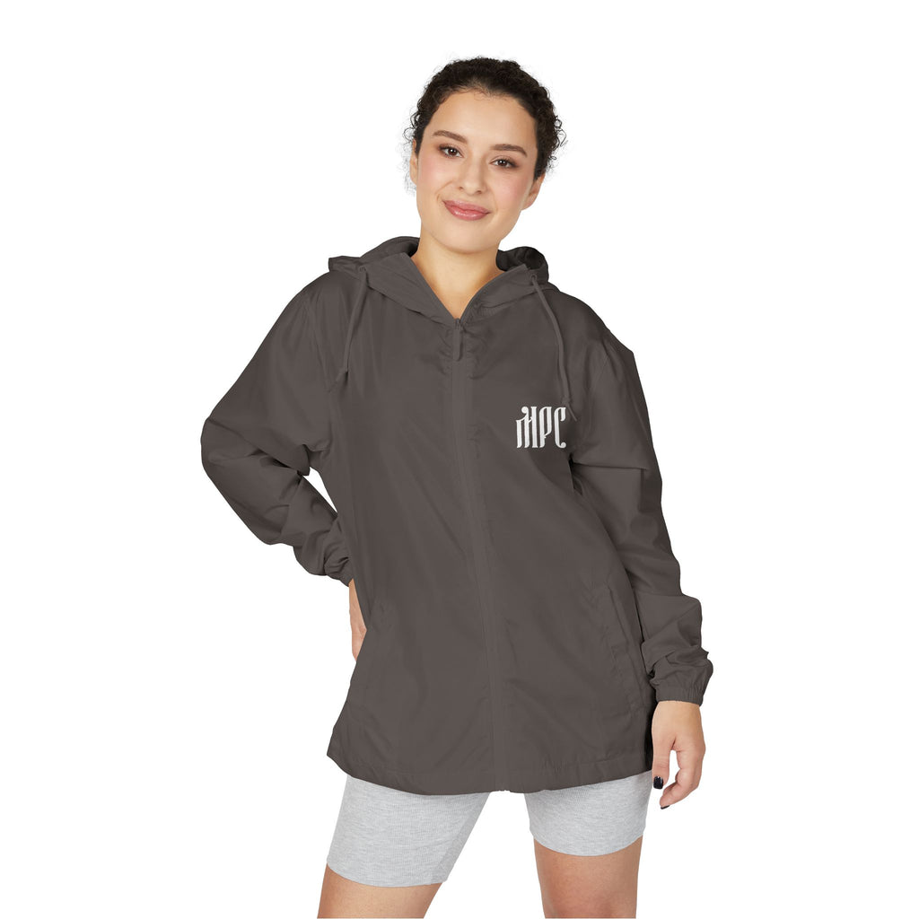 Windbreaker Jacket — White Camo Gothic "MPC" Logo