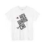 Hey Wang Chi Graphic Tee — Vintage Detective Hat & Flying Knife Design