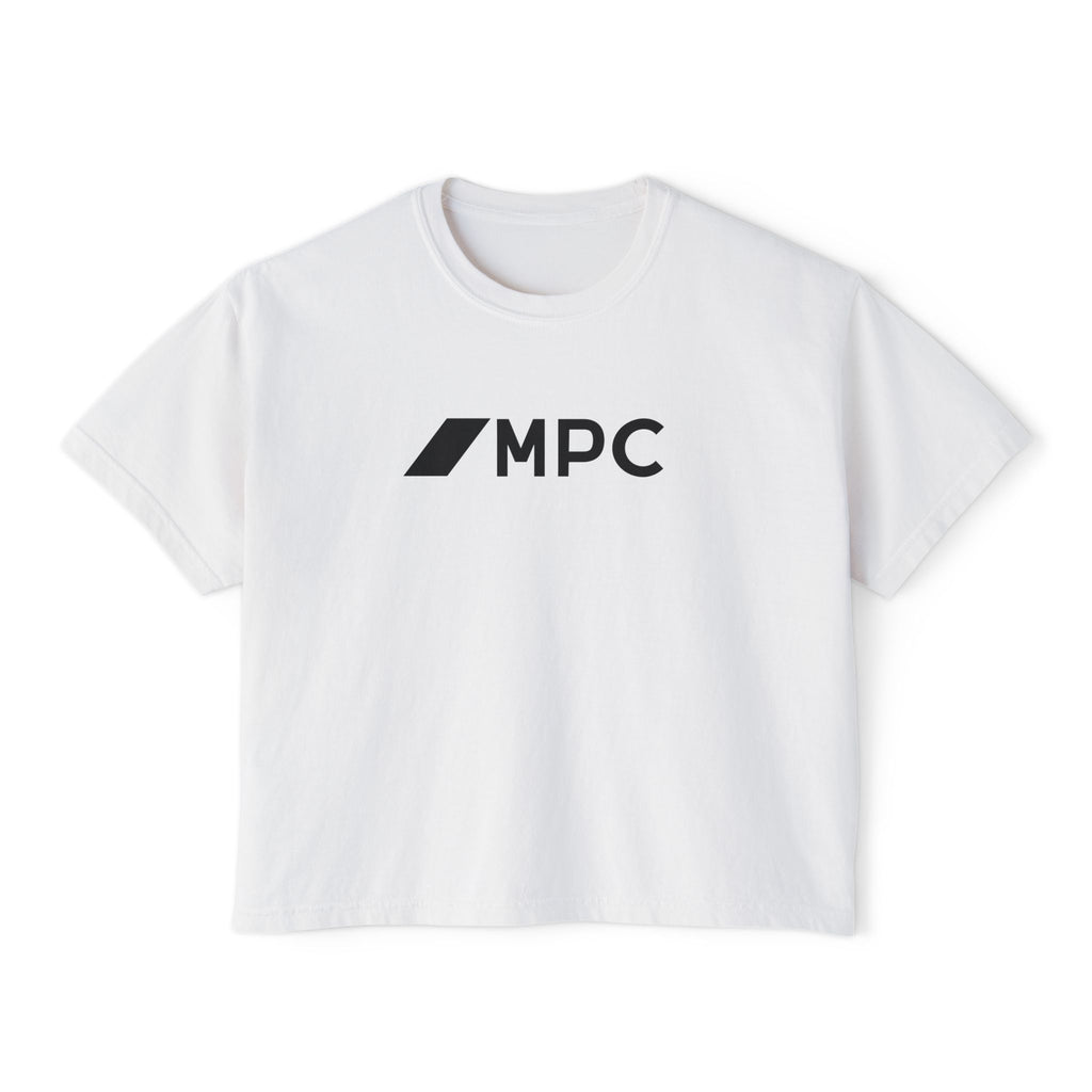 MPC Logo Women's Boxy Tee — Minimalist Graphic Crop T-Shirt