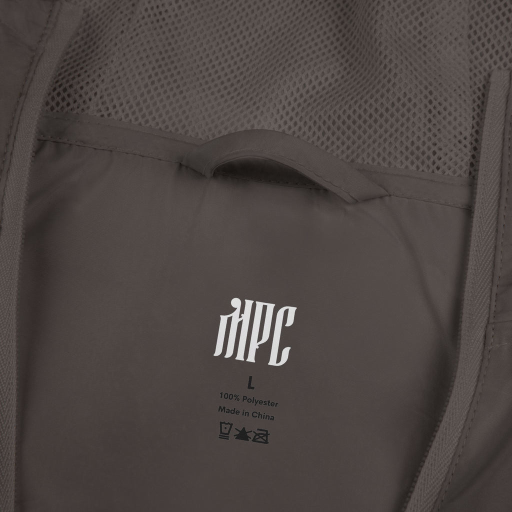 Windbreaker Jacket — White Camo with Gothic 'HPC' Back Logo