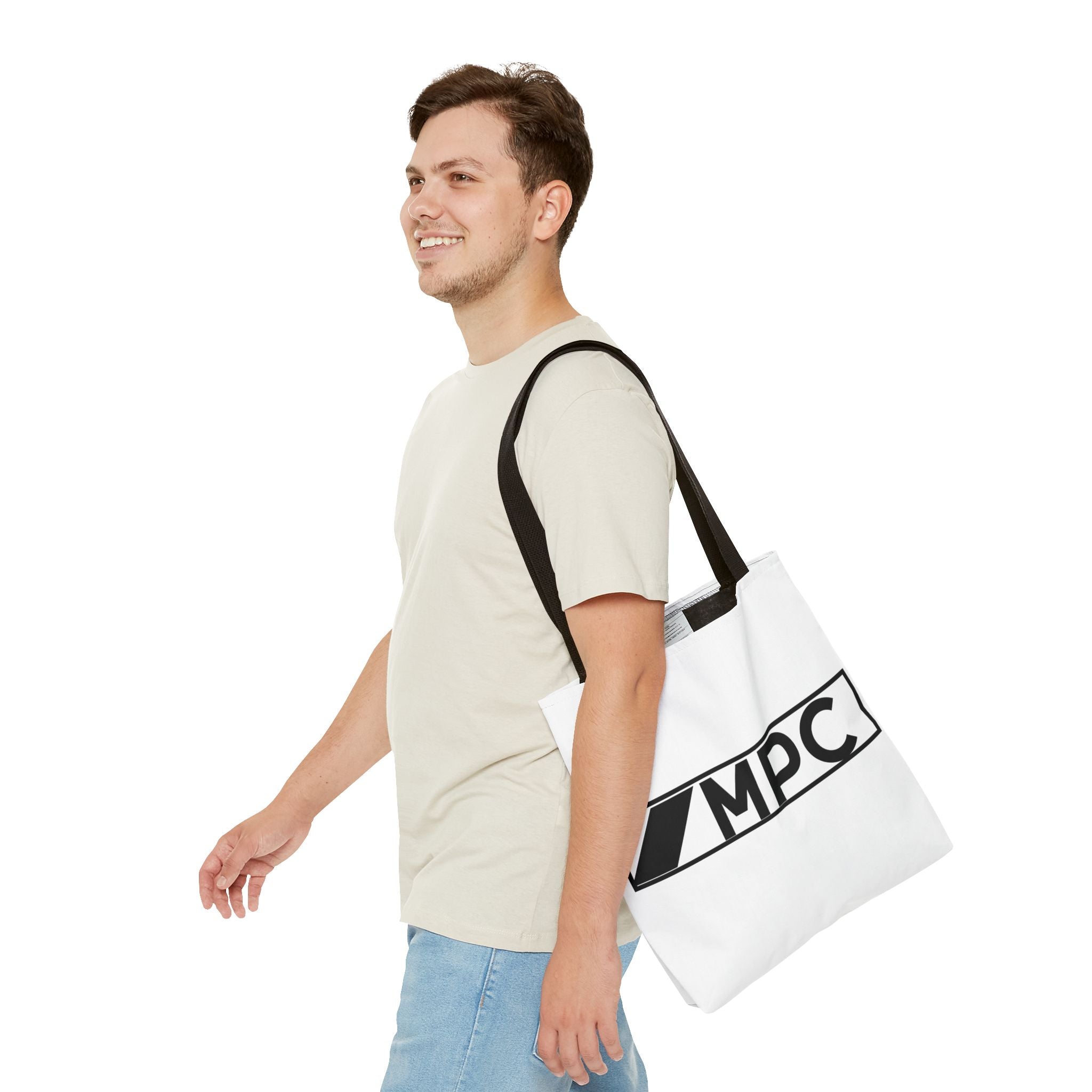 MPC Logo Tote Bag — Minimalist Black & White Music Producer Carryall