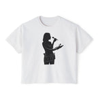 Make Up Artist Silhouette Boxy Tee — Female Vocalist Music Teacher T‑Shirt