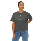 Women's Boxy Tee – Minimalist Text Graphic "Why don't you just speak to me already?" Casual Crop T-Shirt