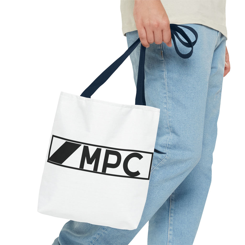 MPC Logo Tote Bag — Minimalist Black & White Music Producer Carryall