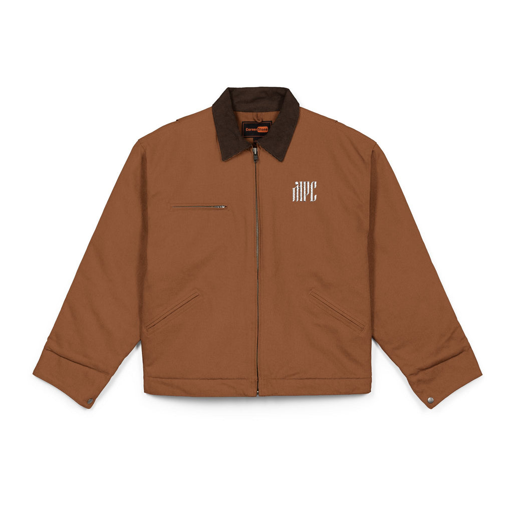 Duck Cloth Work Jacket — Black Durable Workwear Jacket with Small Chest Logo