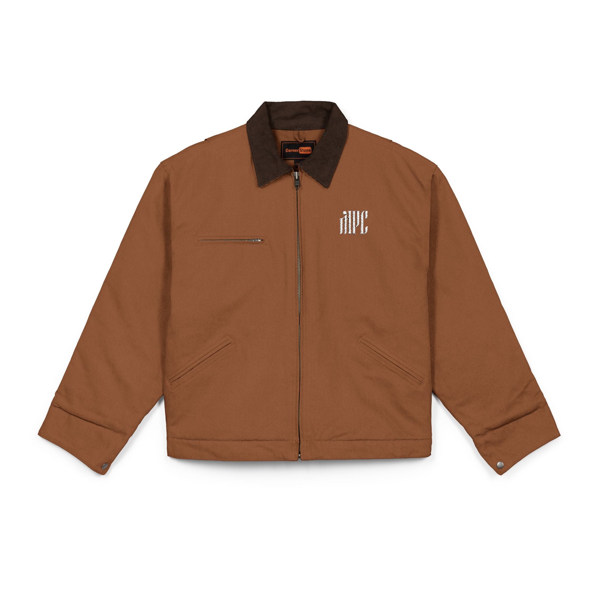 Duck Cloth Work Jacket — Black Durable Workwear Jacket with Small Chest Logo