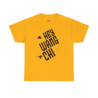 Hey Wang Chi Graphic Tee — Vintage Detective Hat & Flying Knife Design