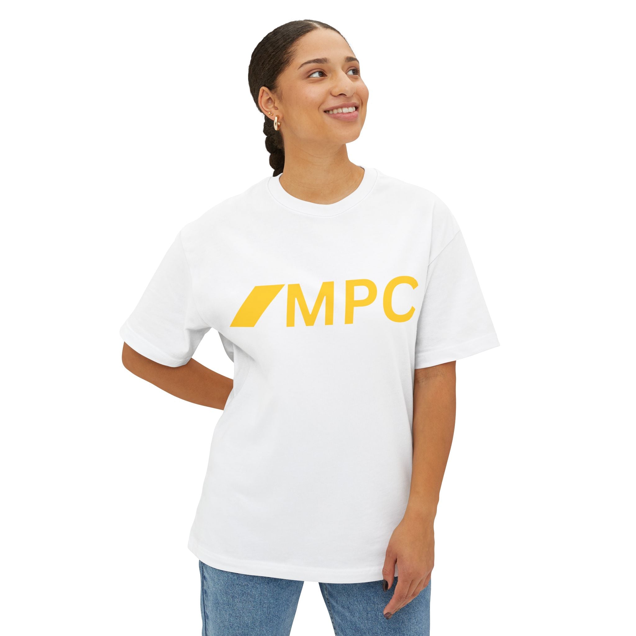 MPC Logo Boxy Tee — Minimalist White Graphic T-Shirt
