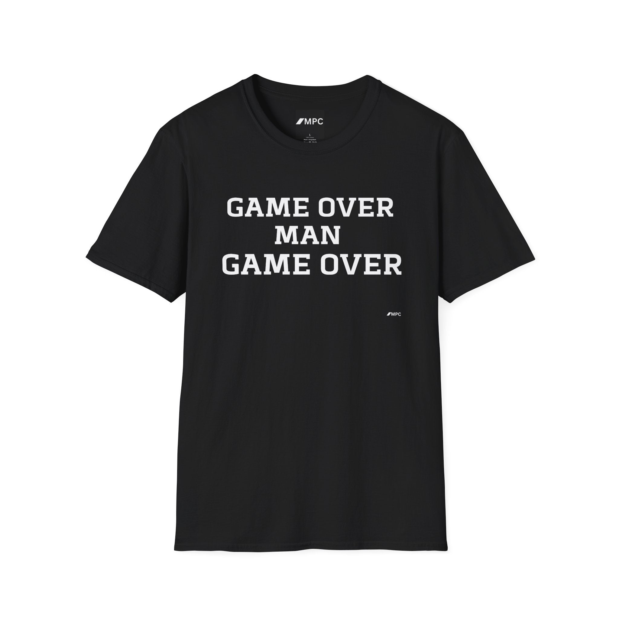 Game Over Man Game Over T-Shirt — Funny Retro Phrase Tee for Gamers & Humor Lovers