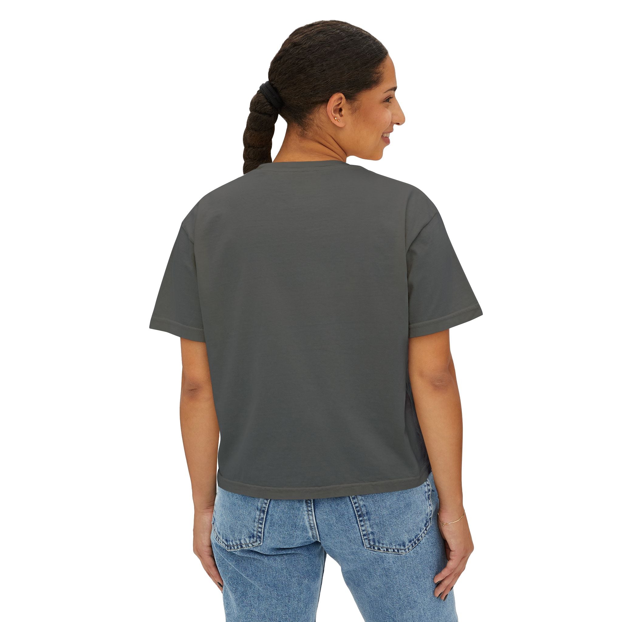 Women's Boxy Tee – "CUT!!! WHERE'S MY STUNT WOMAN" Graphic Shirt