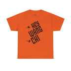 Hey Wang Chi Graphic Tee — Vintage Detective Hat & Flying Knife Design