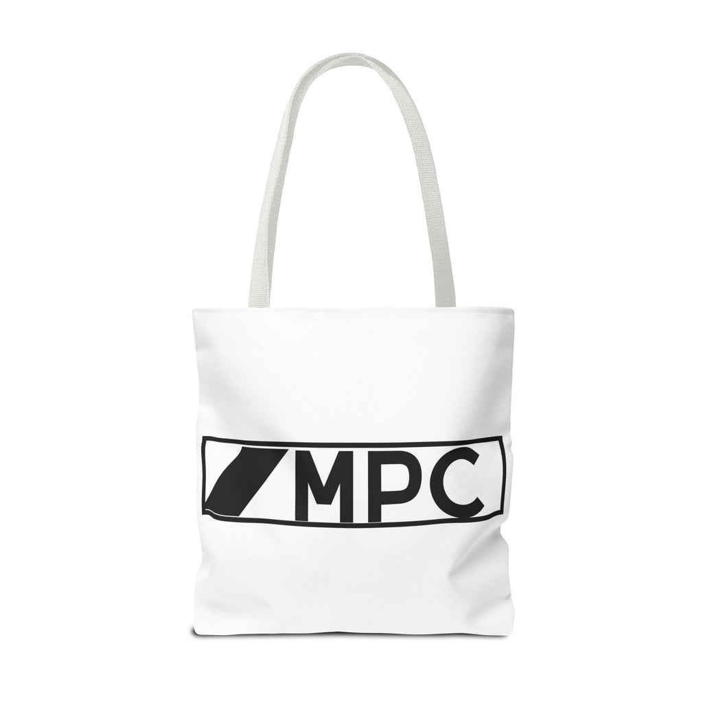 MPC Logo Tote Bag — Minimalist Black & White Music Producer Carryall
